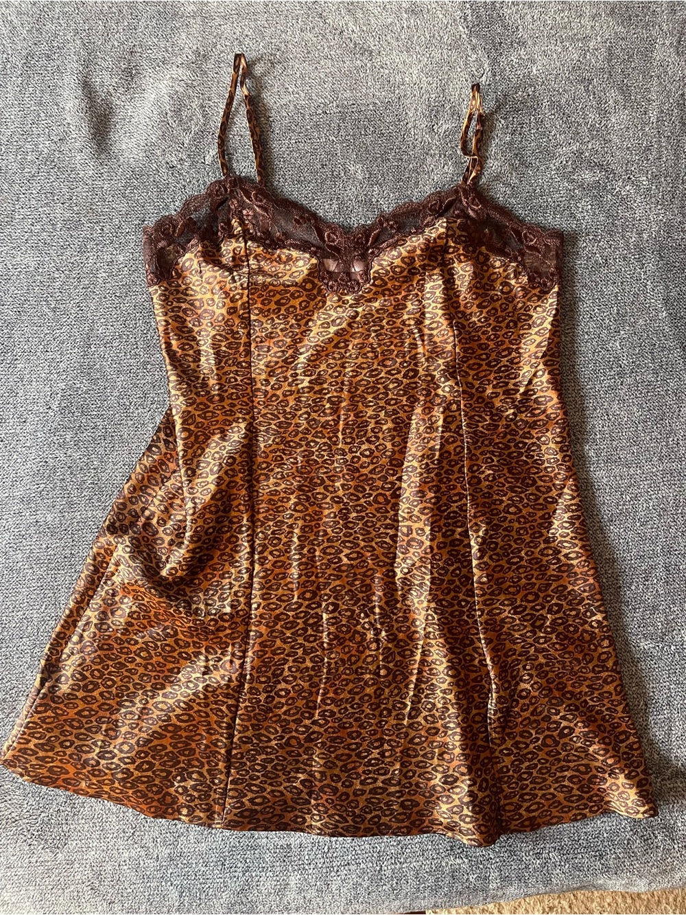 NWT Victoria's Secret Satin Leopard Print Mini Slip Dress